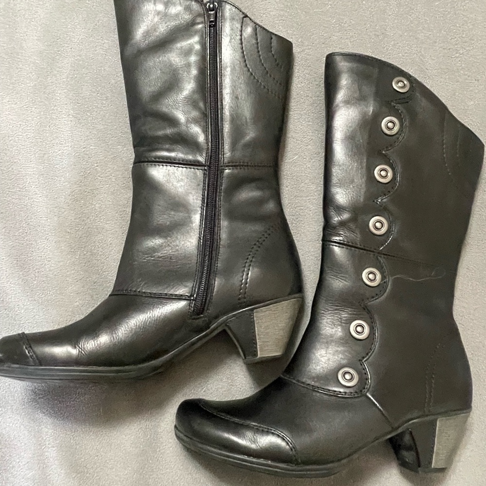 Remonte black leather dress boots - Picture 3 of 9